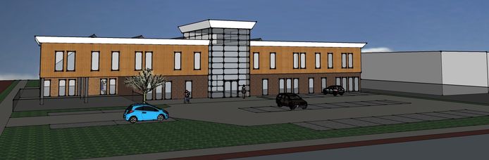 Artist-impression van dorpshuis De Parrestee.