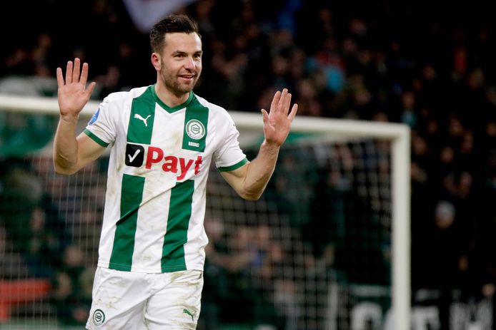 Thomas Bruns in het shirt van FC Groningen.