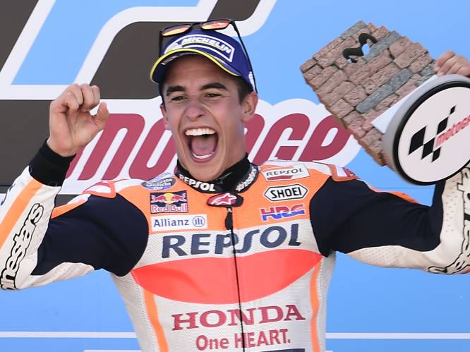 Marquez is beste in MotoGP van Aragon, Rossi vijfde in eerste race na beenbreuk