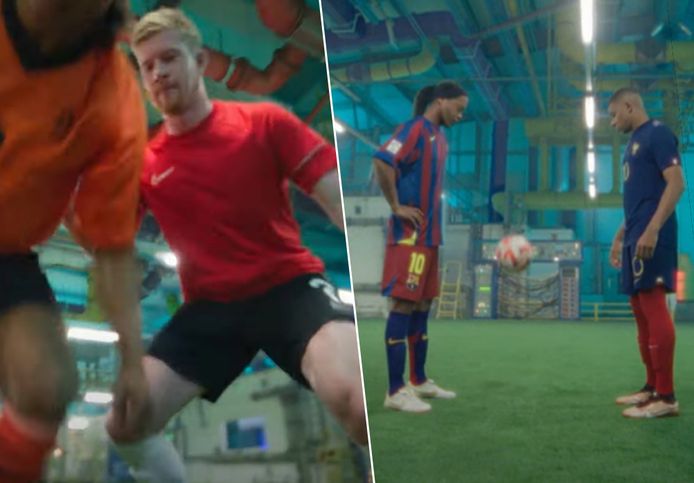 Grammatica amusement Bezwaar De Bruyne en Mbappé schitteren in Nike-reclame aan de zijde van oude  versies van Ronaldo, Ronaldinho en CR7 | Voetbal | hln.be