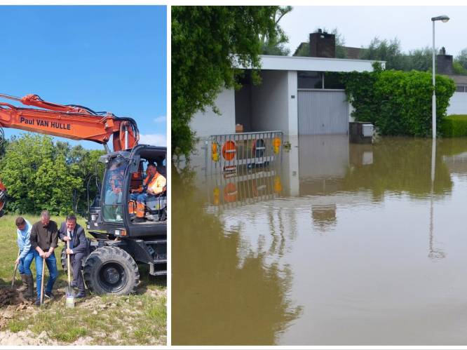 Zeven jaar nadat zondvloed Groenparkwijk onder water zette, is aanleg bufferbekken eindelijk gestart: “Buren zetten hun meubels nog steeds omhoog”