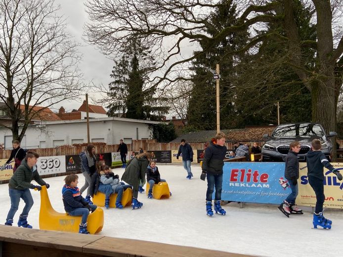De schaatspiste op het Winterdorp van Schilde twee jaar geleden