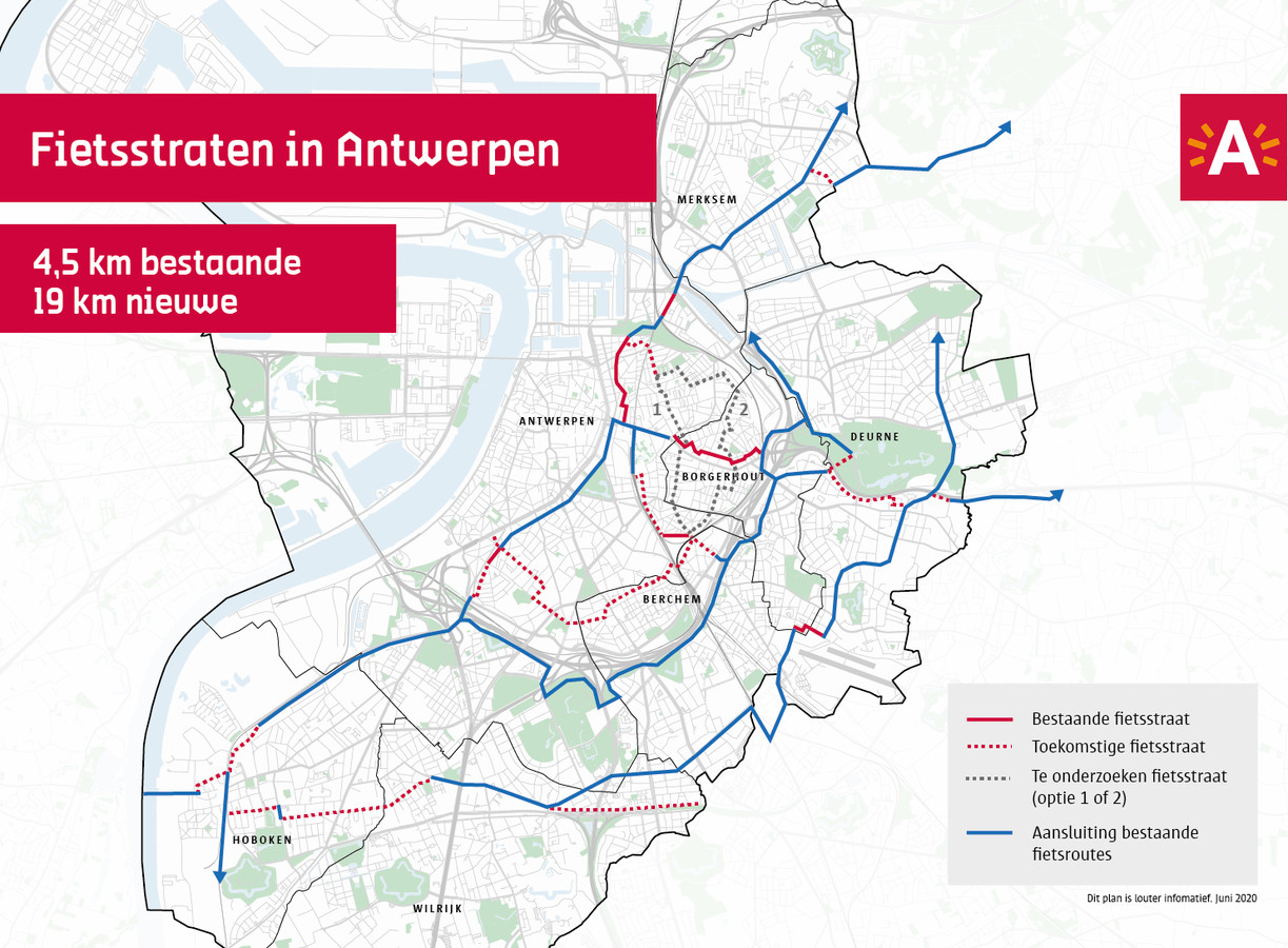 De stad Antwerpen gaat deze zomer versneld werk maken nieuwe fietsstraten.