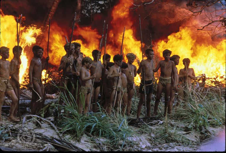 Een beeld van de 'Lord of the Flies'-film in 1990. Beeld © 1990 Metro-Goldwyn-Mayer Studios Inc. All Rights Reserved.