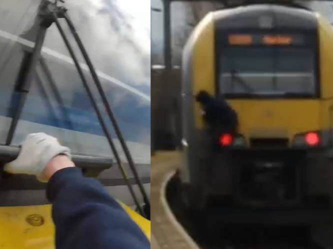 VIDEO. Treinsurfer hangt minutenlang aan rijdende wagon: “Levensgevaarlijk en héél dom”, NMBS dient klacht in