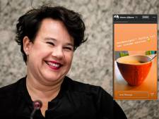 Sharon Dijksma drinkt alvast een echt Utrechts kopje koffie