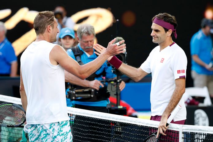 Roger Federer en Tennys Sandgren.