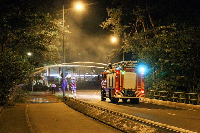 Met een speciaal bosbrandvoertuig wist de brandweer het vuur rijdend te bestrijden.