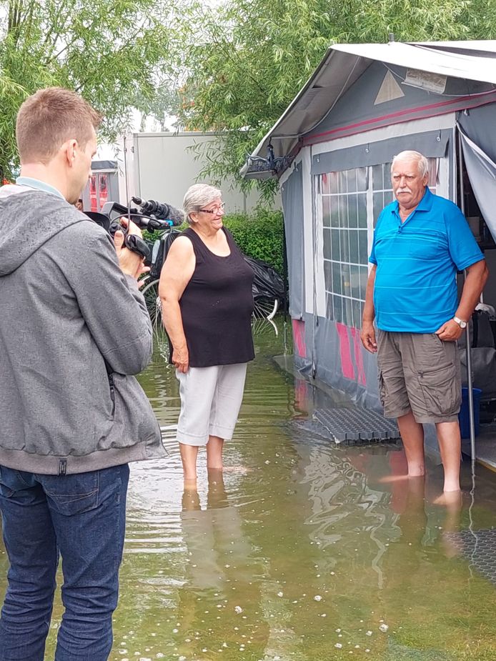 Waterellende op camping Kompas in Nieuwpoort.