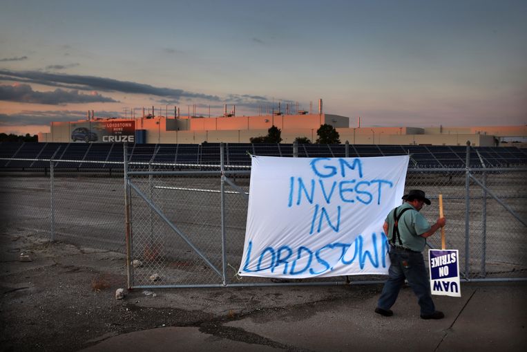 Een verdwaalde noodkreet aan GM om te investeren in het complex in Lordstown. Beeld Boston Globe via Getty Images