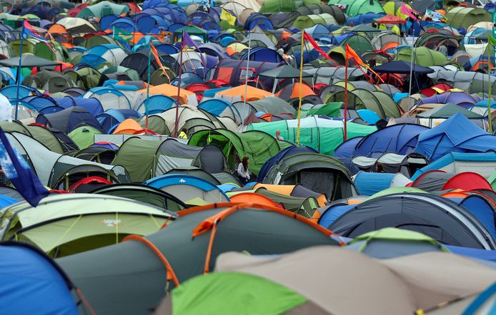 Kamperen op Glastonbury.