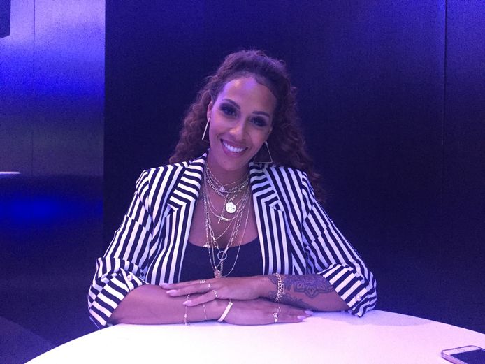 Glennis Grace na afloop van de eerste liveshow van America's Got Talent.