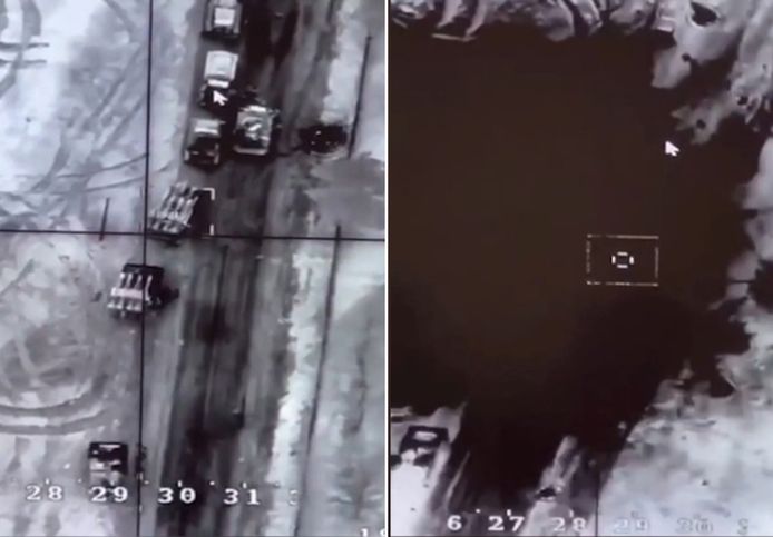 Leger Oekraïne deelt beelden drone-aanval op troepen Rusland
