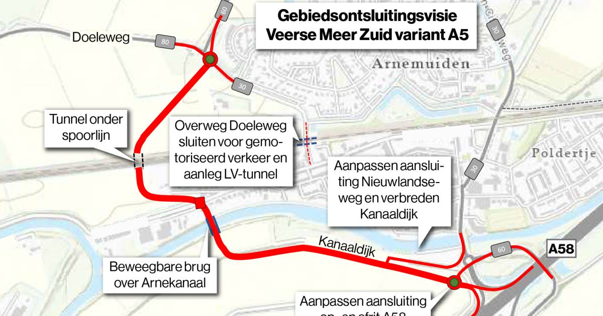 Plan voor route Waterpark Veerse Meer gepresenteerd: 'Arnemuiden winnaar, Lewedorp verliezer’