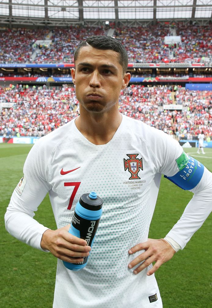 Ronaldo net vóór de WK-wedstrijd tegen Marokko, waar hij weer scoorde.