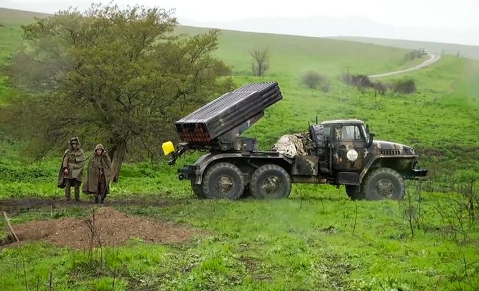 Archiefbeeld van Armeense soldaten in de betwiste regio.