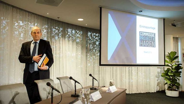 Job Cohen, leider van de commissie-Cohen, tijdens de persconferentie. Beeld anp