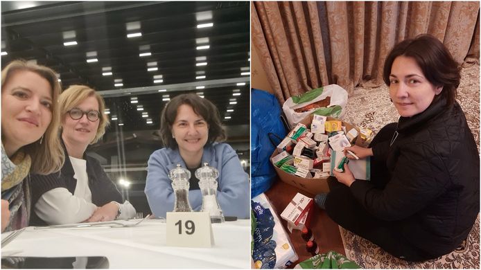 Veerle Lisabeth uit Oeselgem (midden) leerde de Oekraïense Tatyana (rechts en de foto rechts) kennen in oktober vorig jaar, tijdens een internationale opleiding in Berlijn. Ze zijn allebei actief als bemiddelaar in hun land.