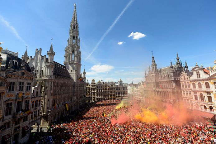 40.000 mensen verzamelden in Brussel om de Rode Duivels te verwelkomen na hun prestatie op het WK.

Brussels 15/07/2018
pict. Didier Lebrun/ © Photo News