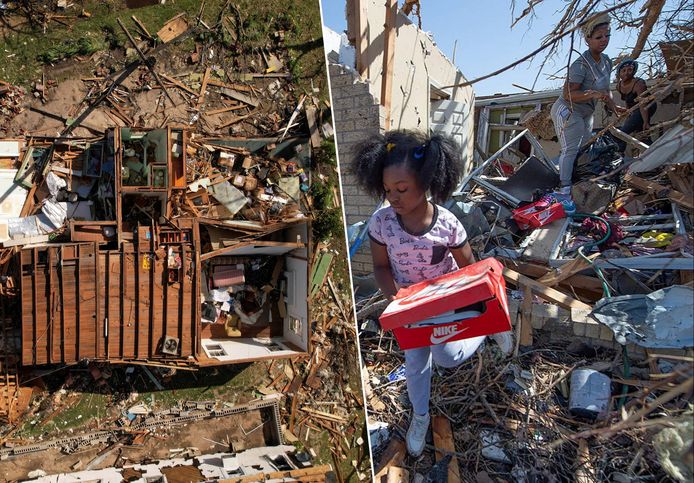 De ravage in Mississippi. Inwoners proberen te redden wat er nog over is van hun inboedel. (25/03/23)