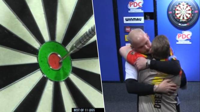 KIJK. Belgisch dartsduel eindigt in fantastische finish én hartelijke knuffel voor verliezende Van den Bergh