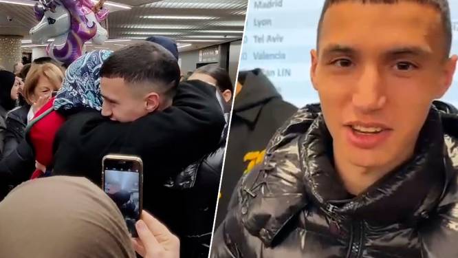 El Khannouss na WK-avontuur door familie en supporters verwelkomd op Zaventem: “Heel trots dat ik dit als 18-jarige kon beleven”