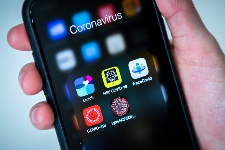 Een aantal bestaande corona-apps, waaronder de app Luscii, ontwikkeld door het ziekenhuis OLVG. Beeld ANP