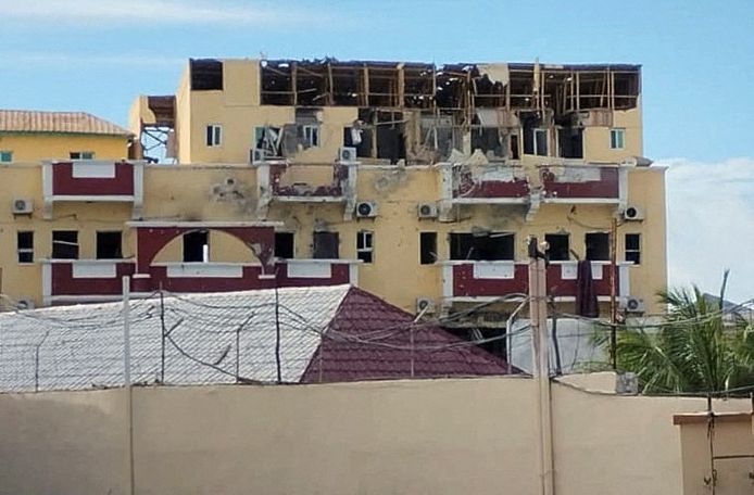 The battered Hayat hotel after the attack.