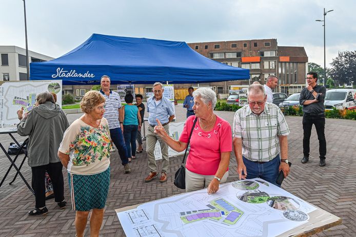 Rond plein Vogelenzang aan de Dorpsstraat in Halsteren is al veel gerenoveerd. Sluitstuk wordt de sloop van appartementencomplex De Leeuwerik, dat er nu nog staat (op achtergrond).