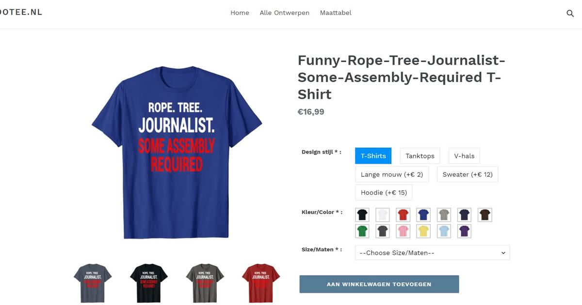 Omstreden webshop die shirts met haatzaaiende teksten verkocht offline gehaald: 'Dit tolereren wij n