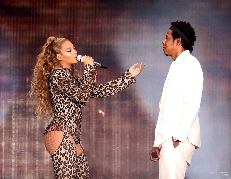 Beyoncé en Jay Z in de Johan Cruijff Arena, dinsdagavond. Beeld Robin Harper/Parkwood/PictureGroup