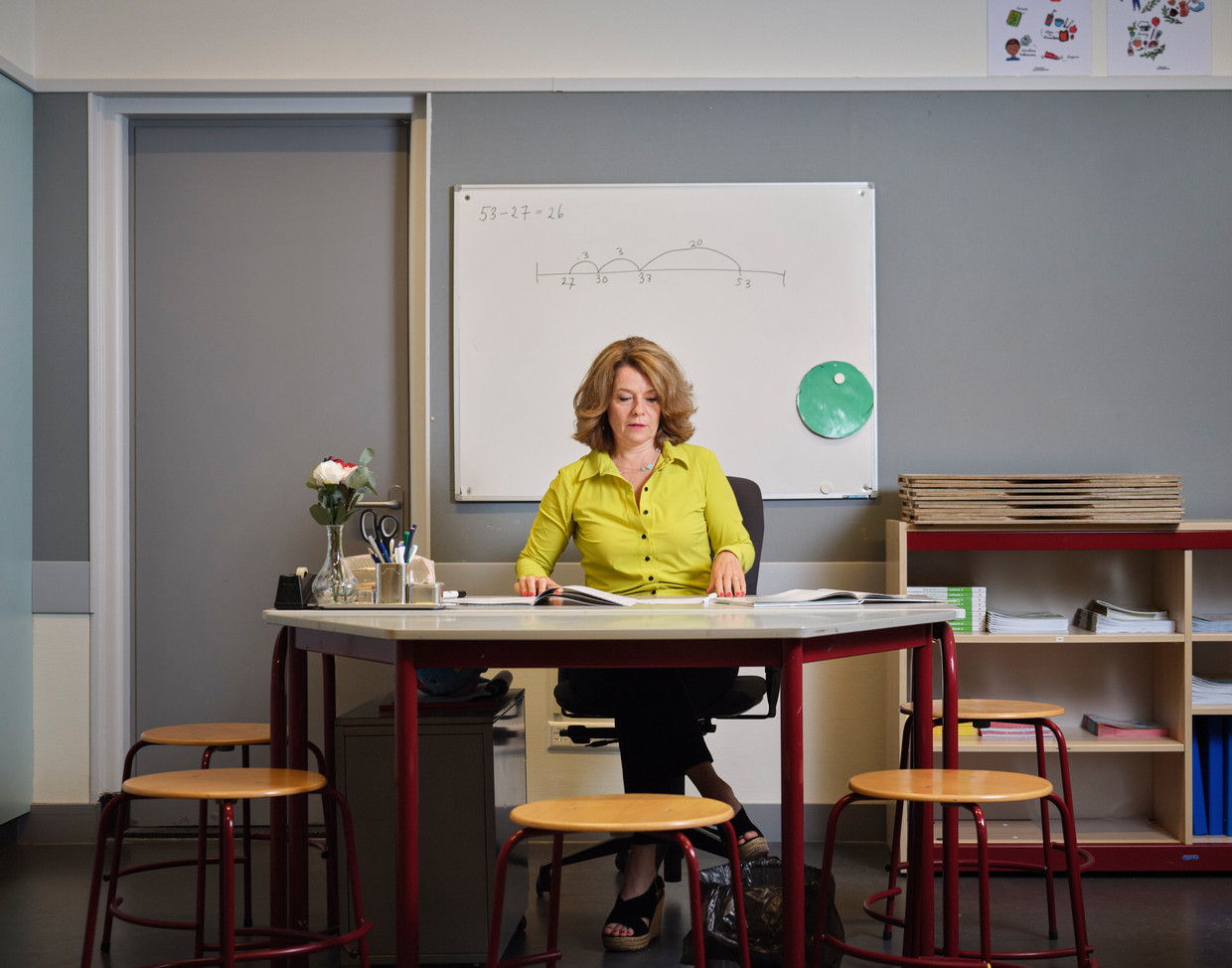 Merel van Vroonhoven in de klas Beeld Erik Smits