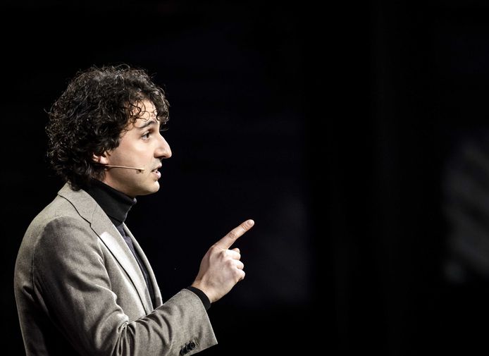 GroenLinks-leider Jesse Klaver tijdens het verkiezingscongres van de partij.