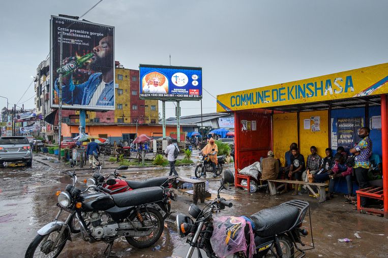 In Kinshasa hebben ze uitgekeken naar de komst van de paus.  Beeld AFP