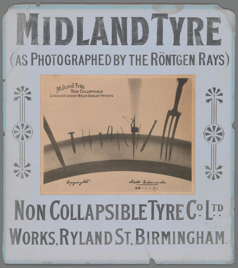 John Hall-Edwards, Reclamefoto voor banden van Midland Tyre, 1897. Schenking van de heer S.F. Joseph, Brussel. Beeld Foto: Staerske Rebers, Rijksmuseum
