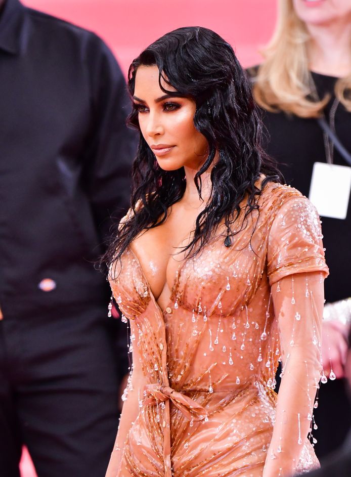 Kim Kardashian op het Met Gala in 2019 in een ontwerp van Mugler.