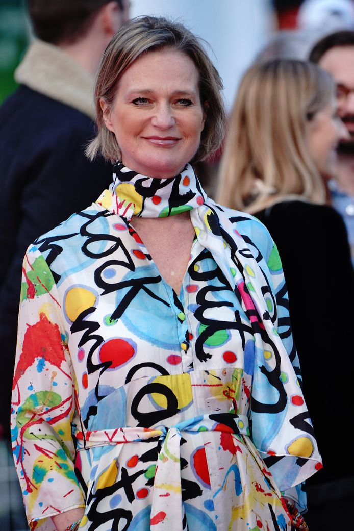 Prinses Delphine op de rode loper van Cannes.