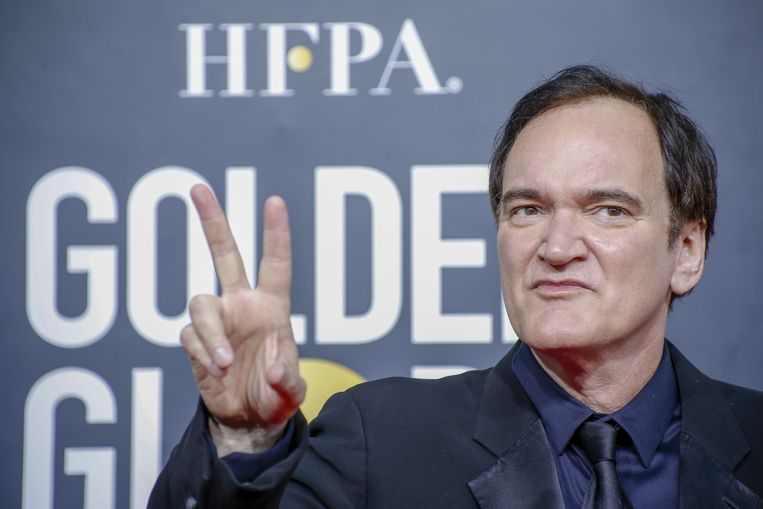 Quinten Tarantino bij aankomst bij de Golden Globes-ceremonie. Beeld Photo News