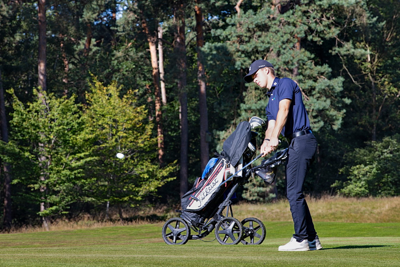 Lars van der Vight op weg naar de zege op het Dutch Amateur Championship.