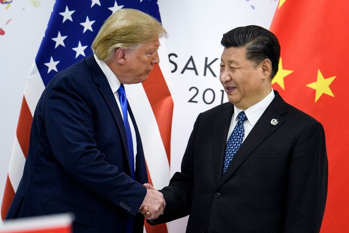 Archiefbeeld: de Chinese president Xi Jinping en de Amerikaanse president Donald Trump.