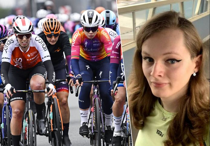 Links: Ronde van Vlaanderen voor vrouwen. Rechts: Emily Bridges.