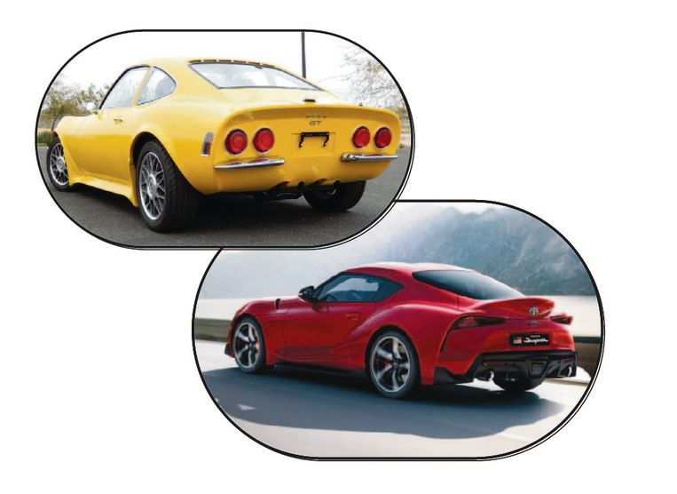 De Toyota Supra en een Opel GT  Beeld 