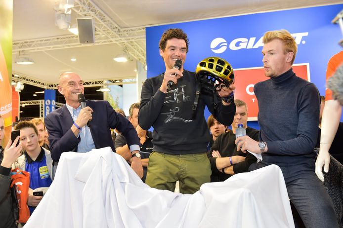 Kortrijk, BELGIUM, on January 18, 2019.

Greg Van Avermaet pictured during the revelation of his new bike for the season : an all golden bike. Pictured at Velofollies in Kortrijk Xpo, in Kortrijk, Belgium, on 18/01/19. (pictured by Florian Van Eenoo/photonews)






PICTURE NOT INCLUDED IN THE CONTRACT. 
! Only BELGIUM !