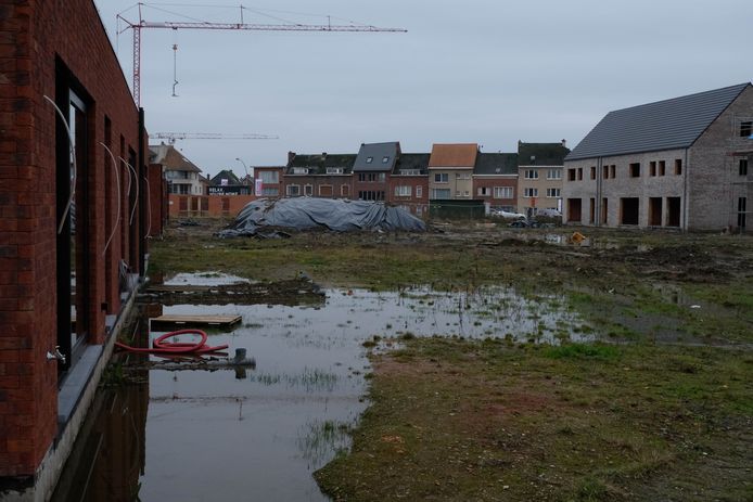 Op de nieuwe woonsite De Naeyer in Willebroek wordt gewacht op een volledige sanering.