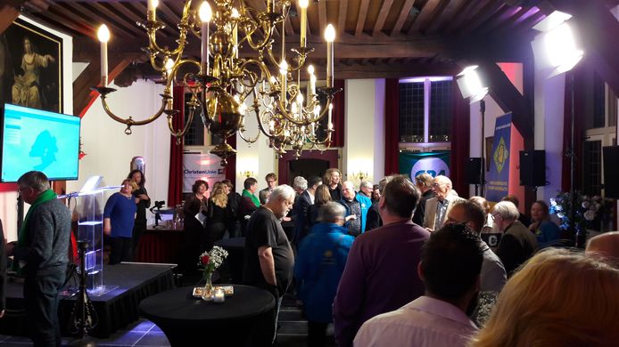 De uitslagenavond, bijna twee weken geleden, in het stadhuis van Oudewater