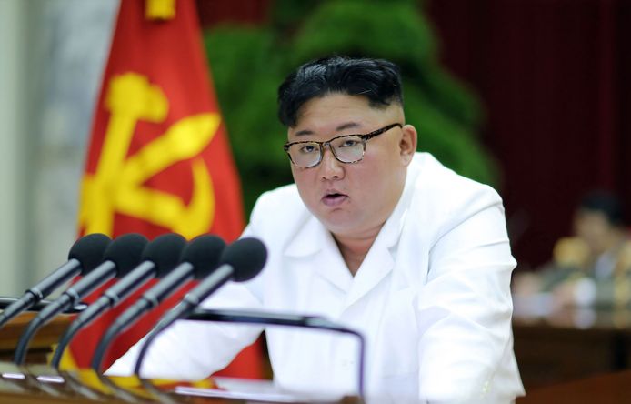 Kim Jong-un op het partijcongres.
