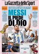 'De voet van God', kopt La Gazzetta dello Sport.