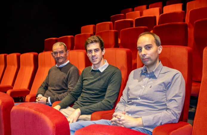 Pieter Swaelens, oprichter Ben Goevaerts en Raf Geusens van Cinemapp.