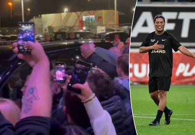 Ronaldinho-mania in Gent: nadat superster show steelt in galamatch, geraakt hij met moeite weg uit stadion