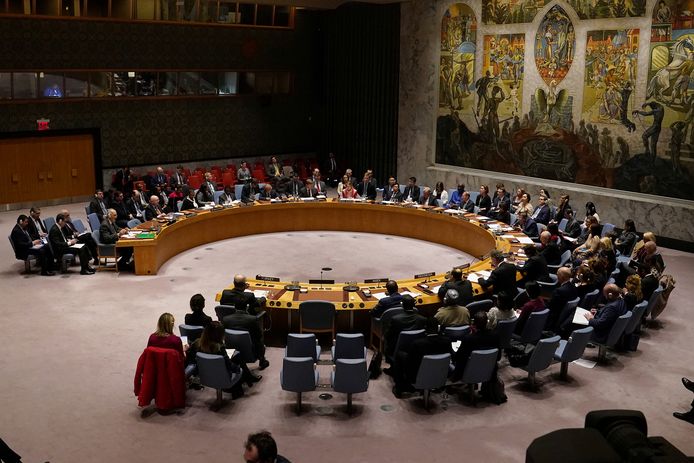 De VN-Veiligheidsraad in zitting op archiefbeeld.
